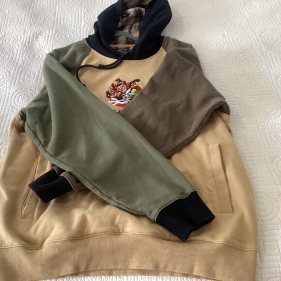 Looney Tunes X Teddy Fresh Hoodie Sweatshirt Mens Size XL Embroidered Colorblock - Picture 12 of 13